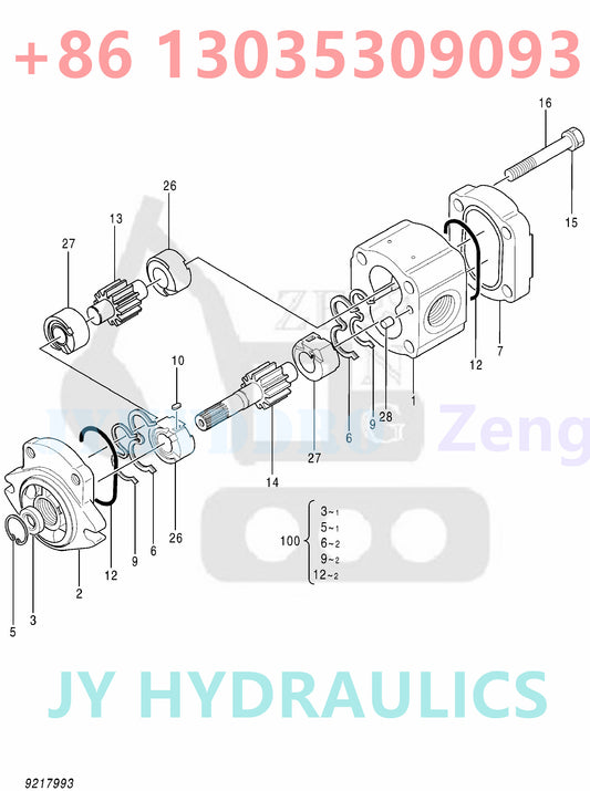 HITACHI ZX850-3 ZX850-3F ZX850LC-3-DH ZX870H-3 ZX870H-3F ZX870H-3-HCMC ZX870R-3 ZX870R-3F EXCAVATOR 4635787 HYDRAULIC PISTON PUMP PARTS