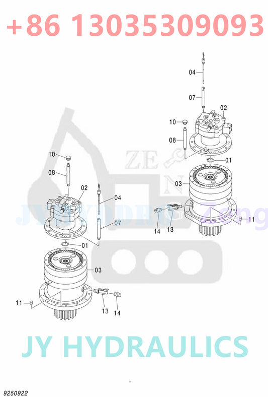 HITACHI ZX850-3 ZX850-3F ZX850LC-3-DH ZX870H-3 ZX870H-3F ZX870H-3-HCMC ZX870R-3 ZX870R-3F EXCAVATOR 4637117 SWING MOTOR PARTS