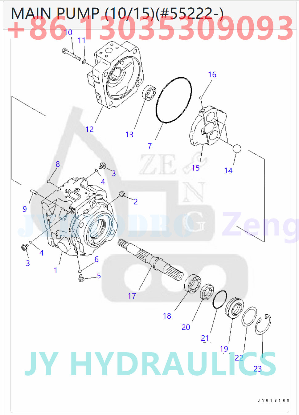 KOMATSU 708-2K-00113  708-2K-01115 HYDRAULIC PUMP ASSY ROTARY GROUP