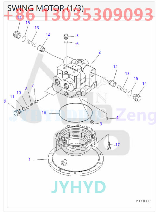 KOMATSU 706-7K-01040 706-7K-03030 SWING MOTOR ROTARY GROUP