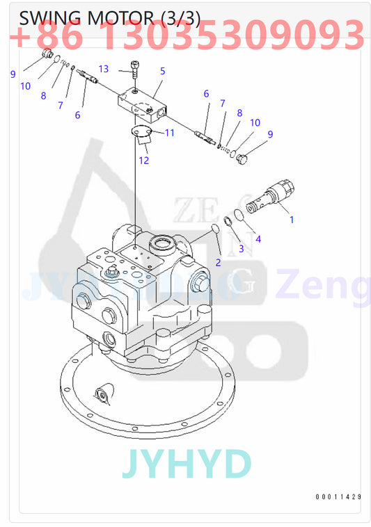 KOMATSU 706-7K-01040 706-7K-03030 SWING MOTOR ROTARY GROUP AND SPARE PARTS