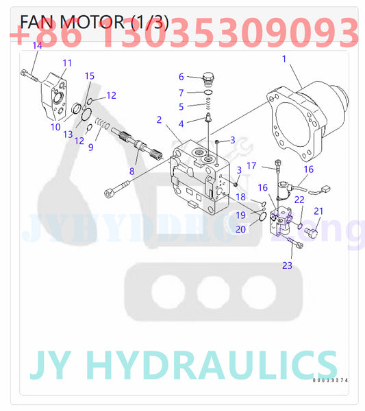KOMATSU 708-7W-00130 HYDRAULIC MOTOR ASSY ROTARY GROUP