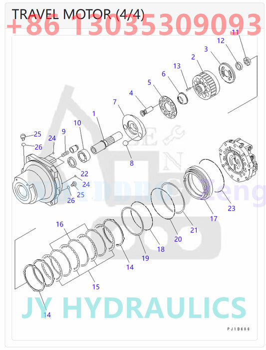 KOMATSU PC800-8 PC800-8E0 PC800SE-8E0 EXCAVATOR 209-60-75101 TRAVEL MOTOR ROTARY GROUP