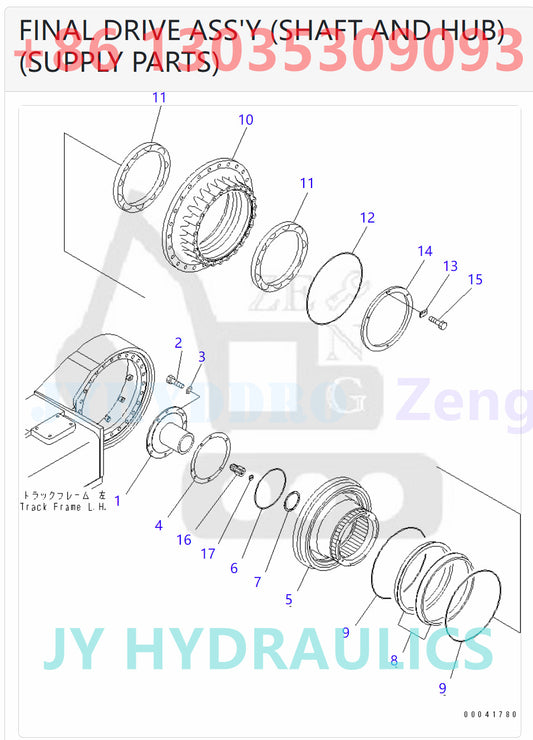 KOMATSU PC800-8 EXCAVATOR FINAL DRIVE ASS'Y  (SHAFT AND HUB) (SUPPLY PARTS)