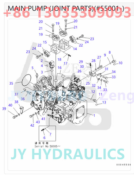 KOMATSU 708-2K-00110 708-2K-00111  708-2K-00112 708-2K-01112  708-2K-01113 708-2K-01114 HYDRAULIC PUMP PARTS