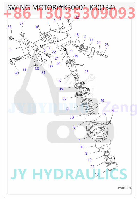 KOMATSU PC150-6K  PC150LC-6K PC160-6K PC180LC-6K PC180NLC-6K PC200EL-6K PC200EN-6K PW150ES-6K PW170ES-6K PW170ES-6K-KA EXCAVATOR 21P-60-K1181  SWING MOTOR PARTS