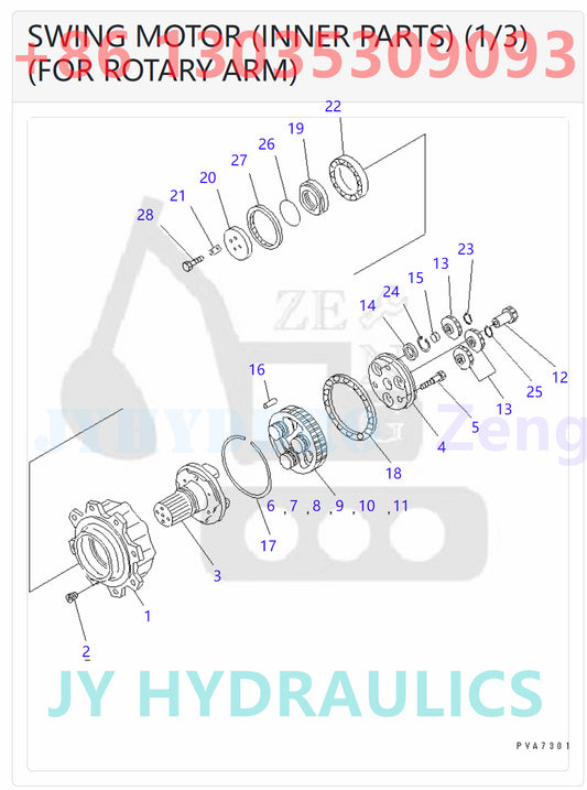 KOMATSU PW150ES-6K EXCAVATOR SWING REDUCTION GEAR