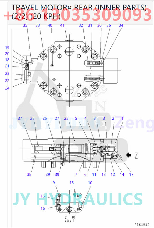KOMATSU PW130-6K PW130ES-6K PW150ES-6K EXCAVATOR 20E-60-K2510 TRAVEL MOTOR ROTARY GROUP