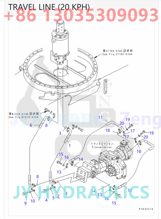 KOMATSU PW130-6K PW130ES-6K PW150ES-6K EXCAVATOR 20E-60-K2510 TRAVEL MOTOR PARTS