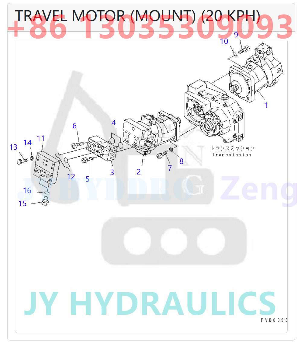 KOMATSU PW150ES-6 EXCAVATOR TRANSMISSION (MOUNT) (20 KPH)
