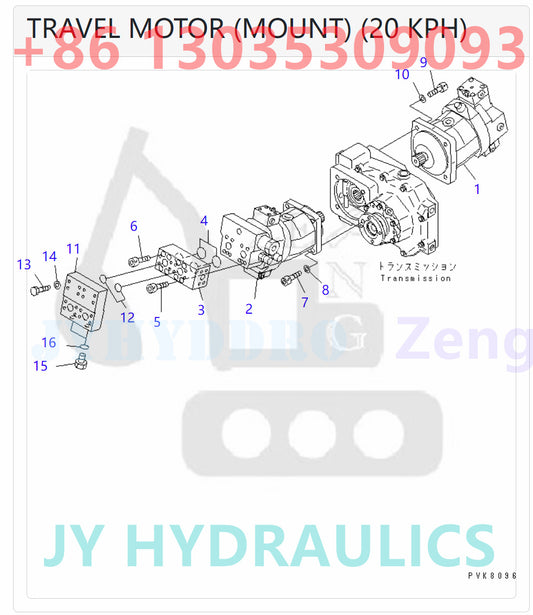 KOMATSU PW150ES-6 EXCAVATOR TRANSMISSION (MOUNT) (20 KPH)