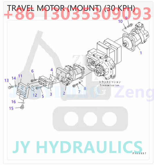 KOMATSU PW150ES-6 EXCAVATOR TRAVEL MOTOR (MOUNT) (30 KPH)(20-30 KPH)