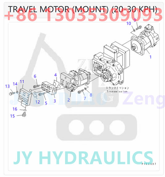 KOMATSU PW150ES-6 EXCAVATOR TRAVEL MOTOR (MOUNT) (20-30 KPH)