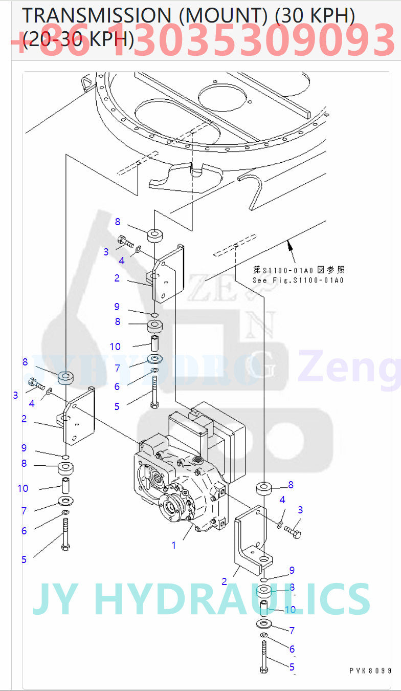 KOMATSU PW150ES-6 EXCAVATOR TRANSMISSION (MOUNT) (20 KPH)