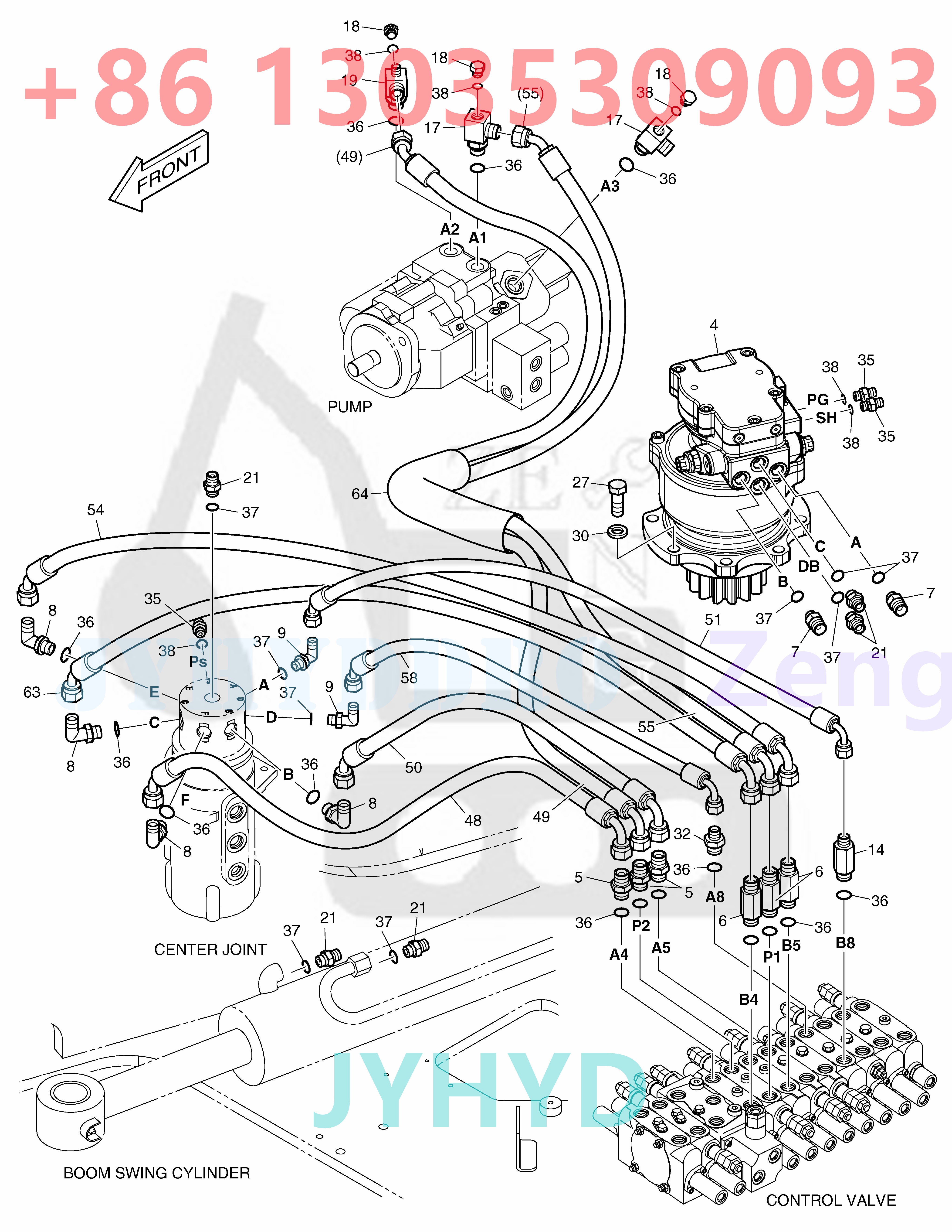 DOOSAN DX60R E60 EXCAVATOR 170303-00034 170303-00034A 170303