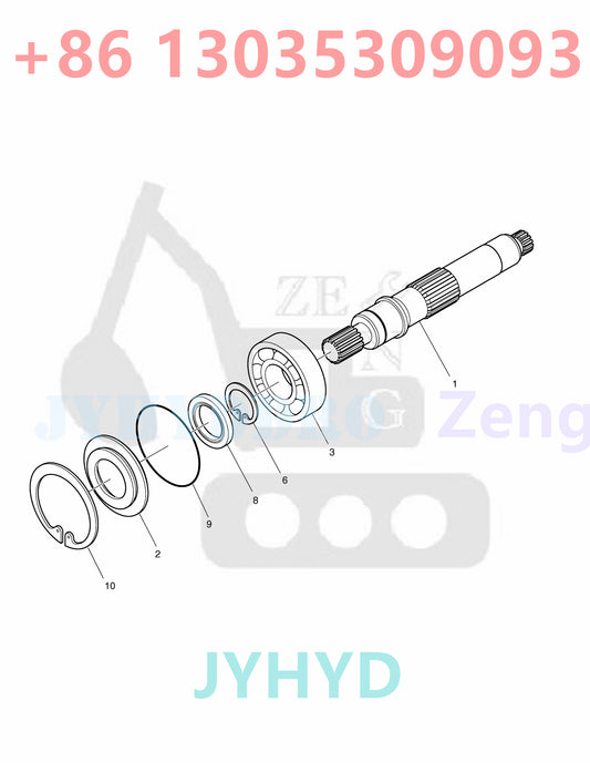 DOOSAN DX60R E60 EXCAVATOR 400914-00350 K1033766A HYDRAULIC PUMP ROTARY GROUP AND SPARE PARTS