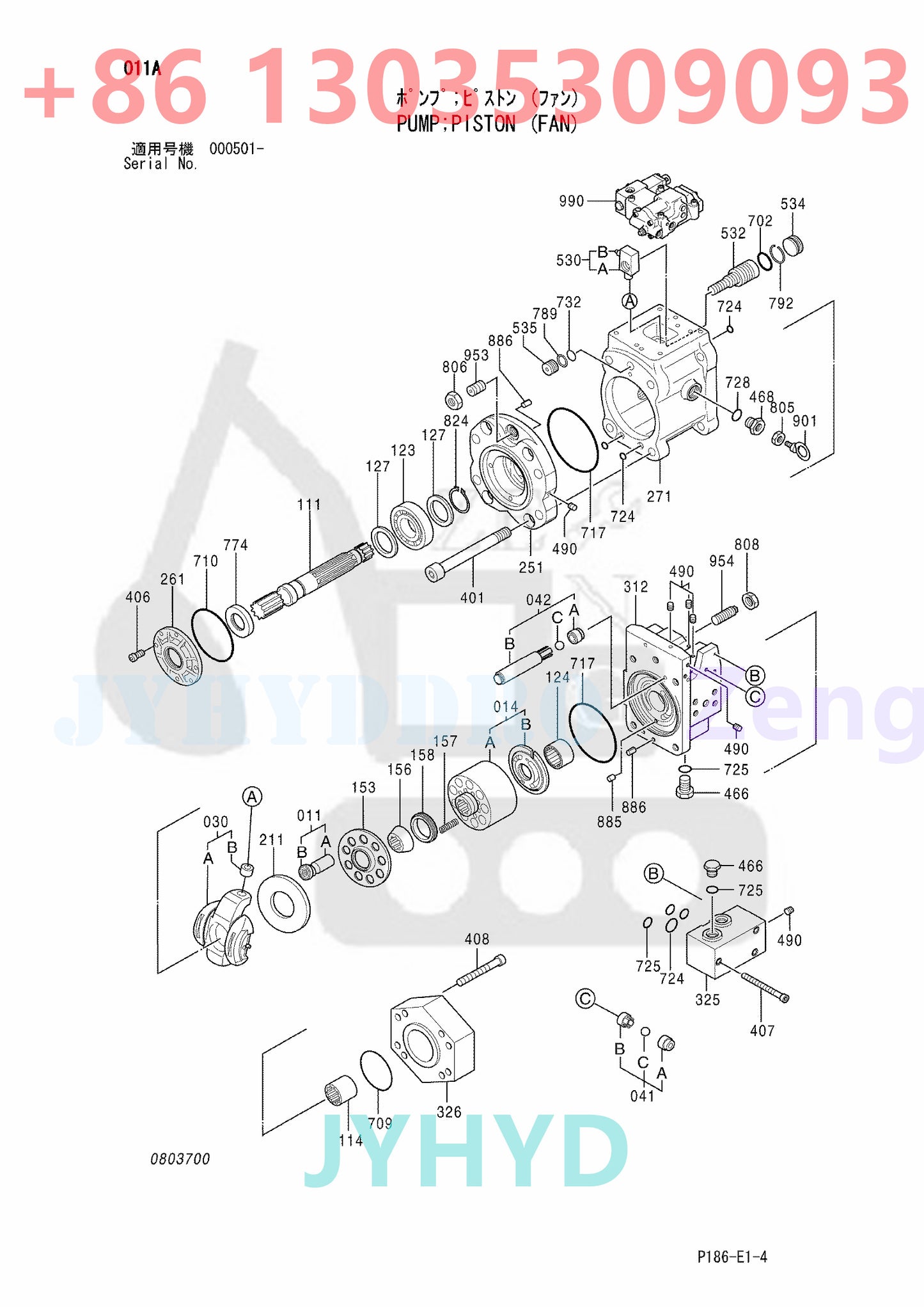 HITACHI EX2500 EX2500-5 EX2500-6 EX5600-6BH EX5600-6LD EXCAVATOR HYDRAULIC PUMP PARTS