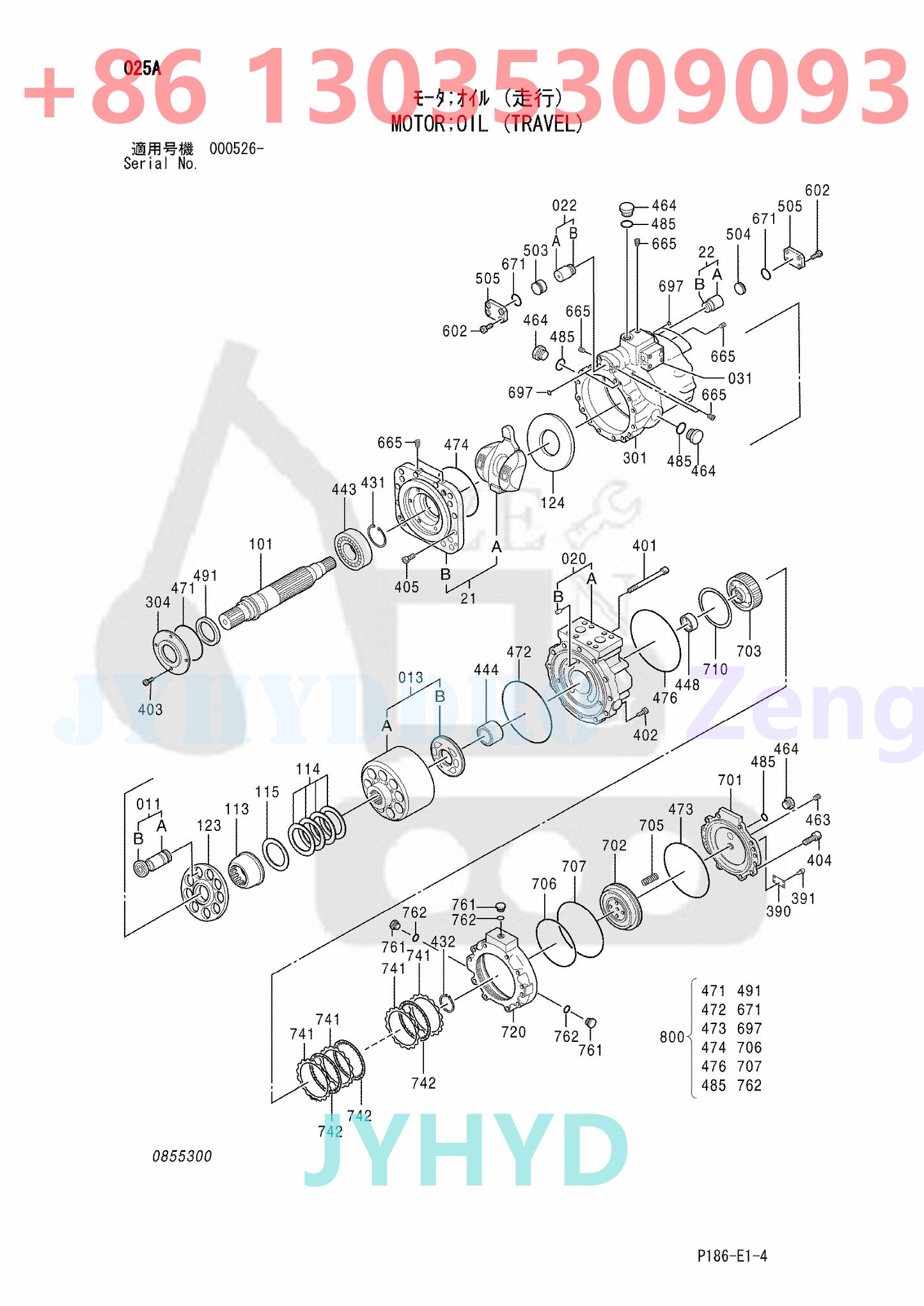 HITACHI 4477062 TRAVEL MOTOR ROTARY GROUP AND SPARE PARTS
