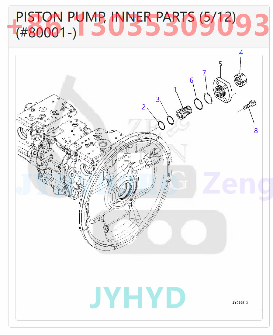 KOMATSU PC300-8M0 PC300LC-8M0 PC350-8M0 PC350LC-8M0 EXCAVATOR 708-2G-00180 708-2G-01180 HYDRAULIC PUMP ROTARY GROUP