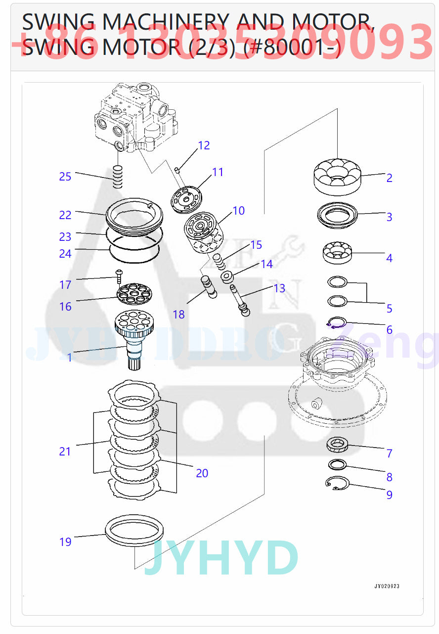 KOMATSU PC300-8M0 PC300LC-8M0 PC350-8M0 PC350LC-8M0 EXCAVATOR 706-7H-01050 706-7H-03010 SWING MOTOR PARTS