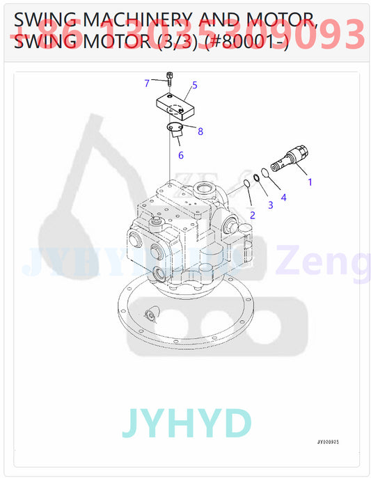 KOMATSU PC300-8M0 PC300LC-8M0 PC350-8M0 PC350LC-8M0 EXCAVATOR 706-7H-01050 706-7H-03010 SWING MOTOR ROTARY GROUP AND SPARE PARTS