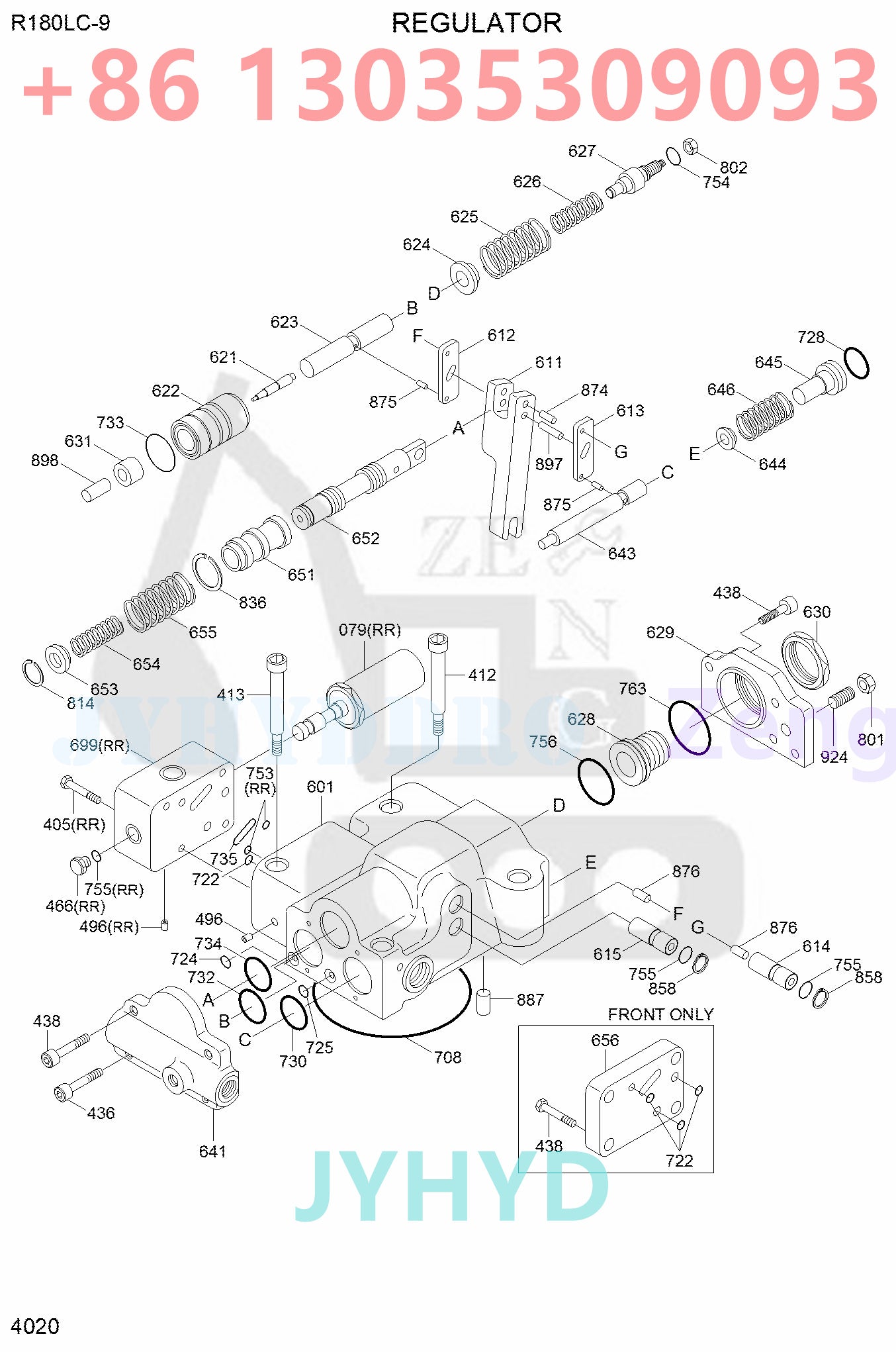 HYUNDAI HX160L HX180L R160LC-9 R160LC-9A R160LC-9S R160LC-9S(BRAZIL) R180LC-9 R180LC-9A R180LC-9S EXCAVATOR 31Q5-10010 HYDRAULIC PUMP ROTARY GROUP