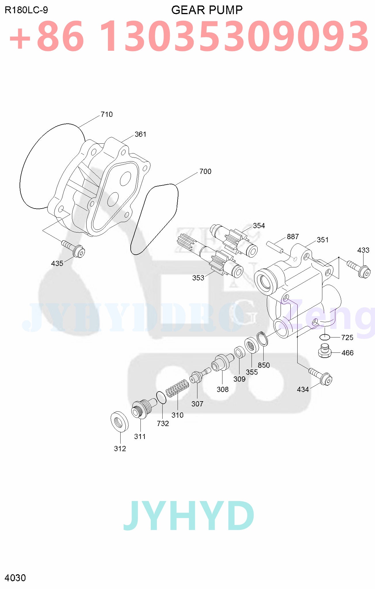 HYUNDAI HX160L HX180L R160LC-9 R160LC-9A R160LC-9S R160LC-9S(BRAZIL) R180LC-9 R180LC-9A R180LC-9S EXCAVATOR 31Q5-10010 HYDRAULIC PUMP ROTARY GROUP