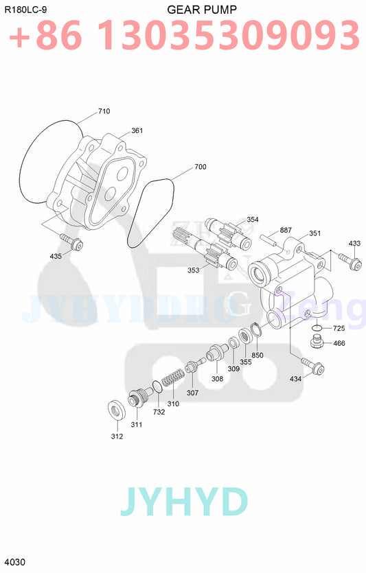 HYUNDAI HX160L HX180L R160LC-9 R160LC-9A R160LC-9S R160LC-9S(BRAZIL) R180LC-9 R180LC-9A R180LC-9S EXCAVATOR 31Q5-10010 HYDRAULIC PUMP ROTARY GROUP