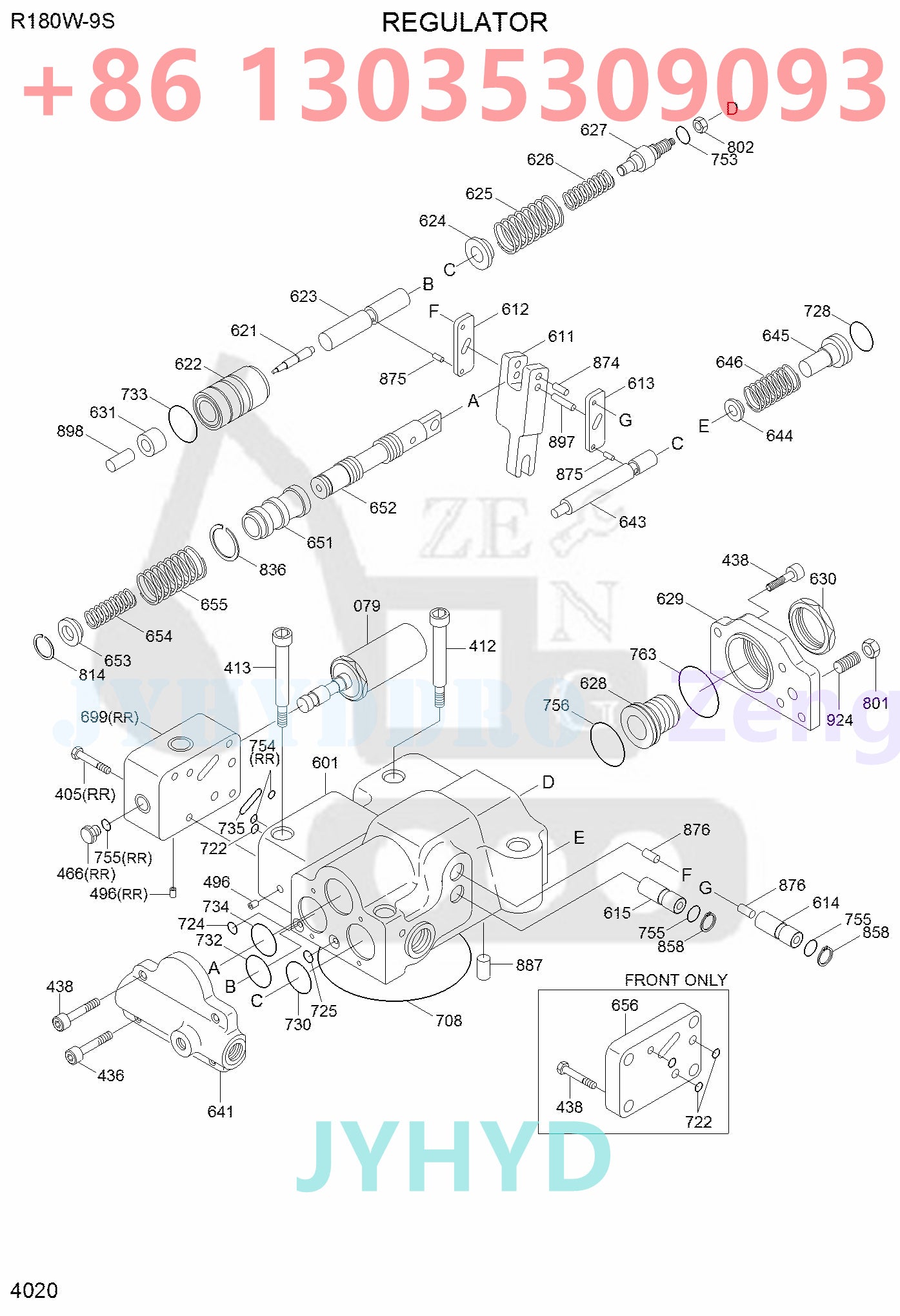 HYUNDAI R170W-9S R180W-9S WHEEL EXCAVATOR 31Q5-15030 HYDRAULIC PUMP ROTARY GROUP