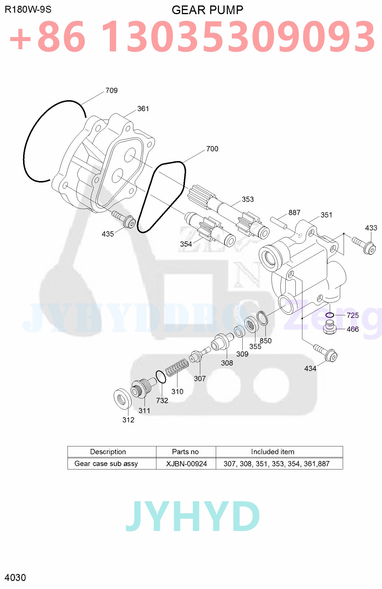 HYUNDAI R170W-9S R180W-9S WHEEL EXCAVATOR 31Q5-15030 HYDRAULIC PUMP ROTARY GROUP AND SPARE PARTS