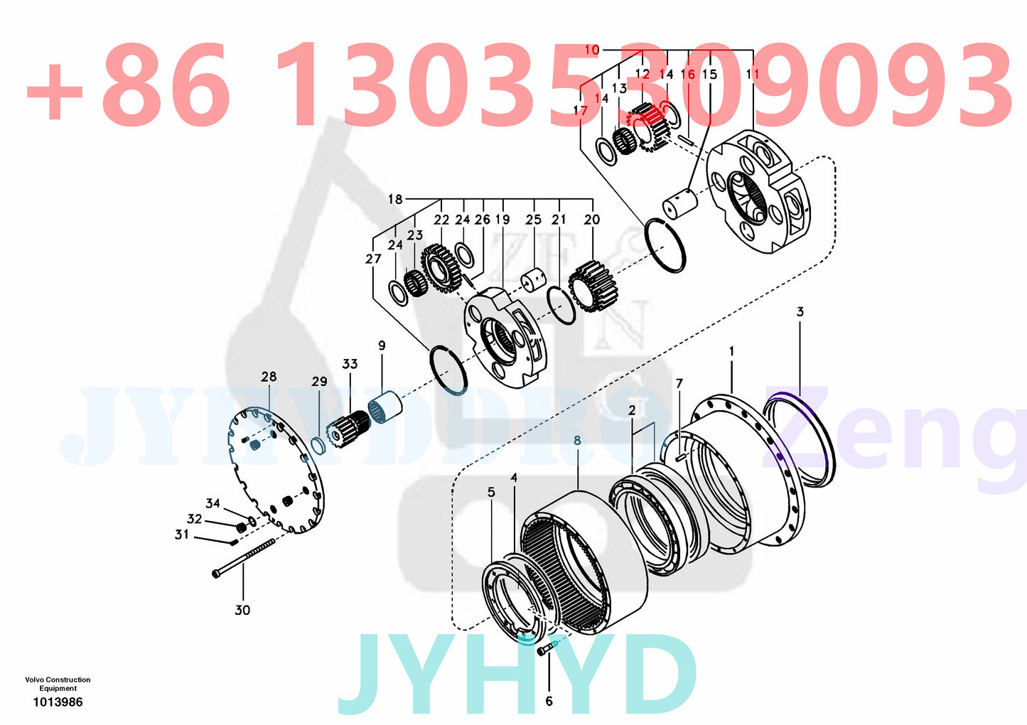 VOLVO EC140B Travel gearbox