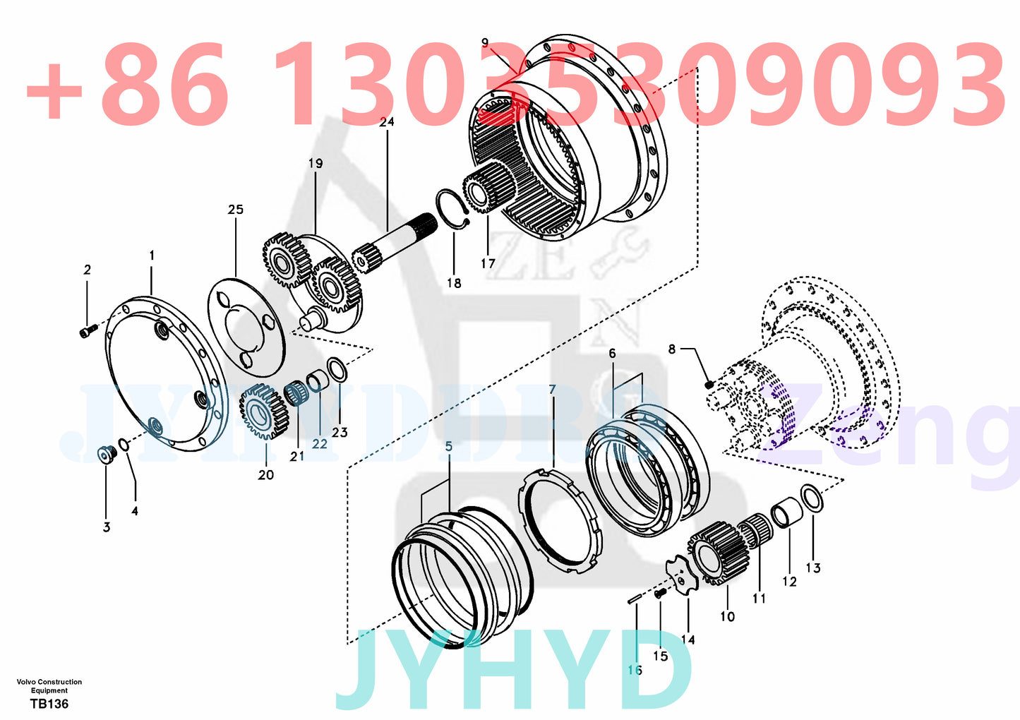 VOLVO EC140B Travel gearbox