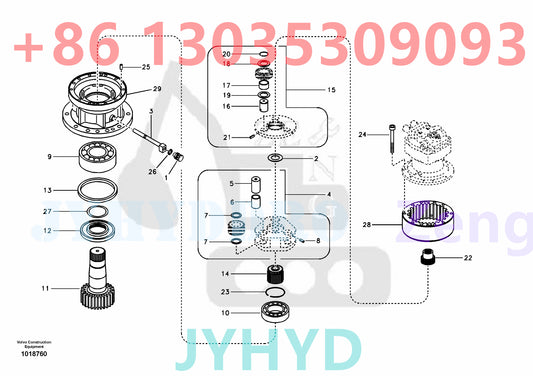 VOVLO EC140B Swing gearbox