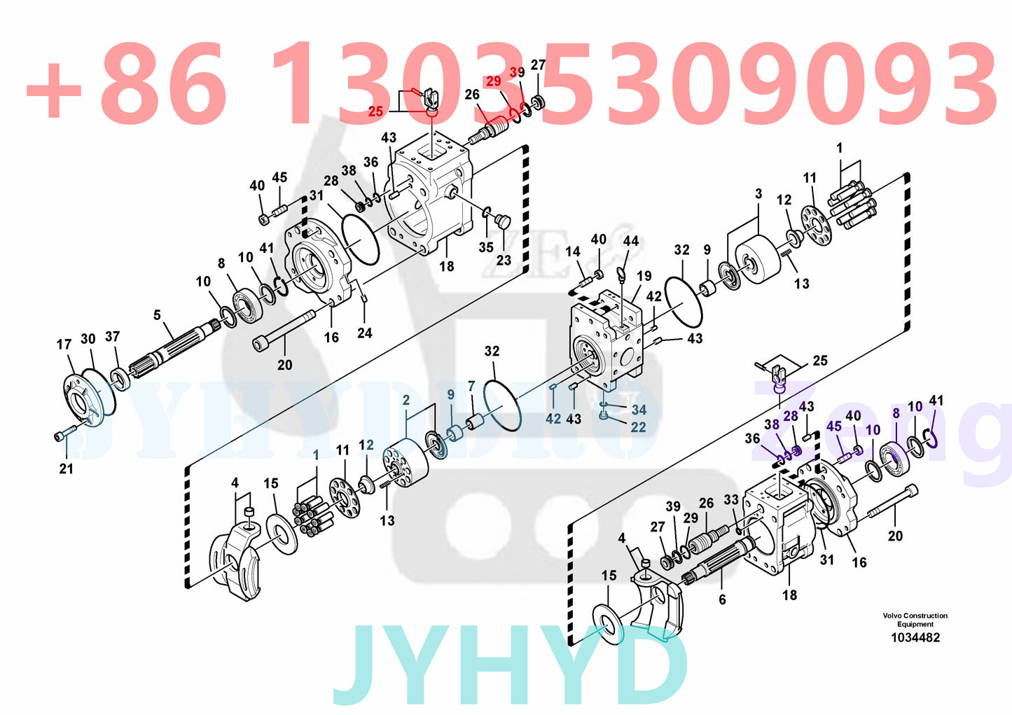 VOLVO EC140B EXCAVATOR VOE14531858 HYDRAULIC PUMP PARTS