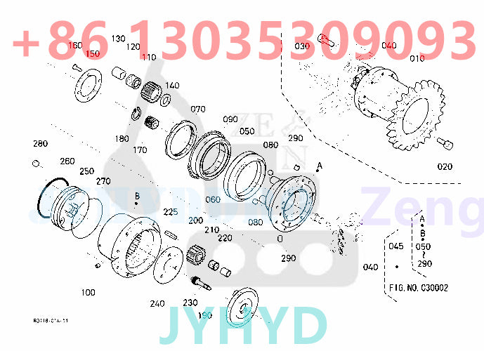 KUBOTA KX121-3 EXCAVATOR FINAL DRIVE ASSY PARTS