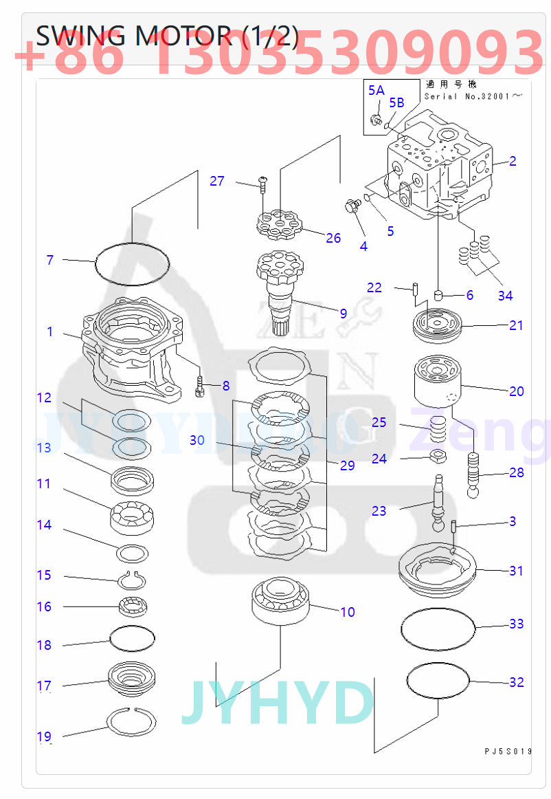 KOMATSU 706-77-01180 706-77-01301  706-77-01370 706-77-03070  706-77-03130 SWING MOTOR ROTARY GROUP