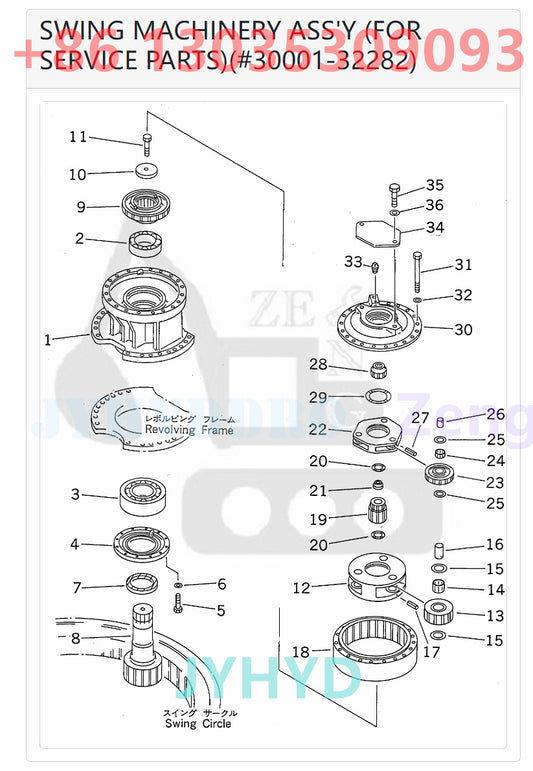 KOMATSU PC400-6 EXCAVATOR SWING MACHINERY ASS'Y (FOR SERVICE PARTS)(#30001-32282)