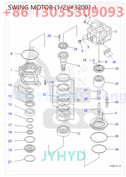 KOMATSU 706-77-01311 706-77-01380  706-77-03130 SWING MOTOR ROTARY GROUP