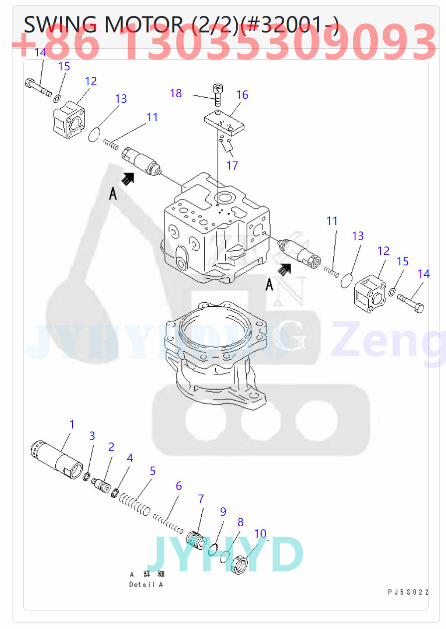 KOMATSU 706-77-01311 706-77-01380  706-77-03130 SWING MOTOR ROTARY GROUP