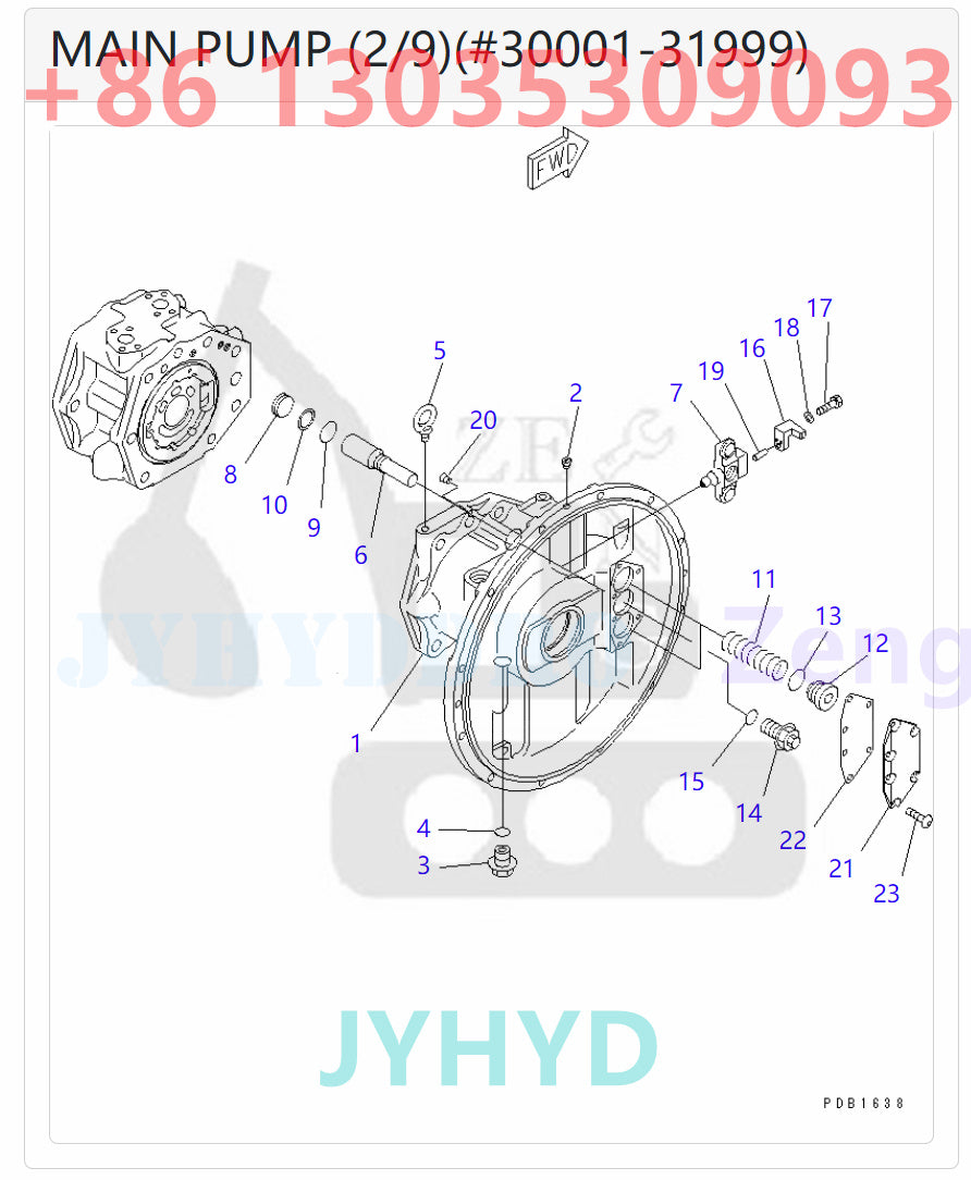 KOMATSU 708-2H-00120 708-2H-01121 HYDRAULIC MAIN PUMP ROTARY GROUP AND SPARE PARTS