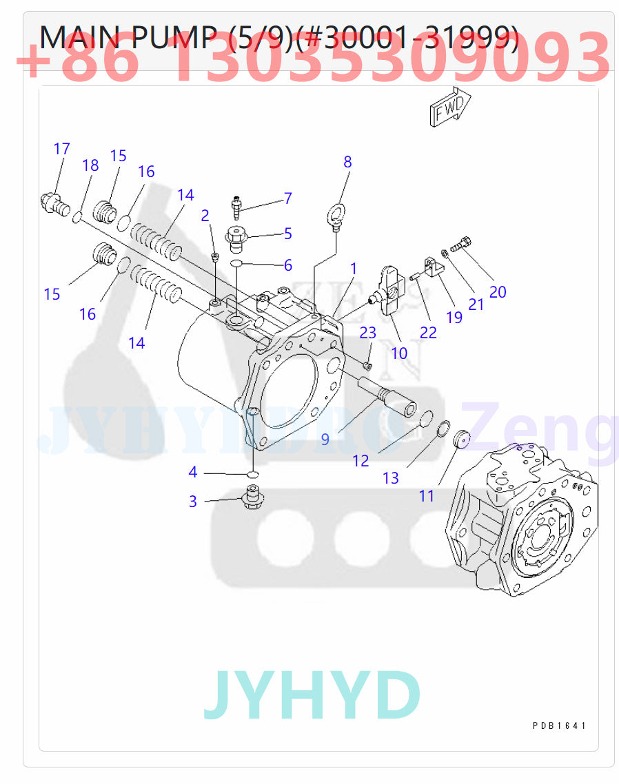 KOMATSU 708-2H-00120 708-2H-01121 HYDRAULIC MAIN PUMP ROTARY GROUP