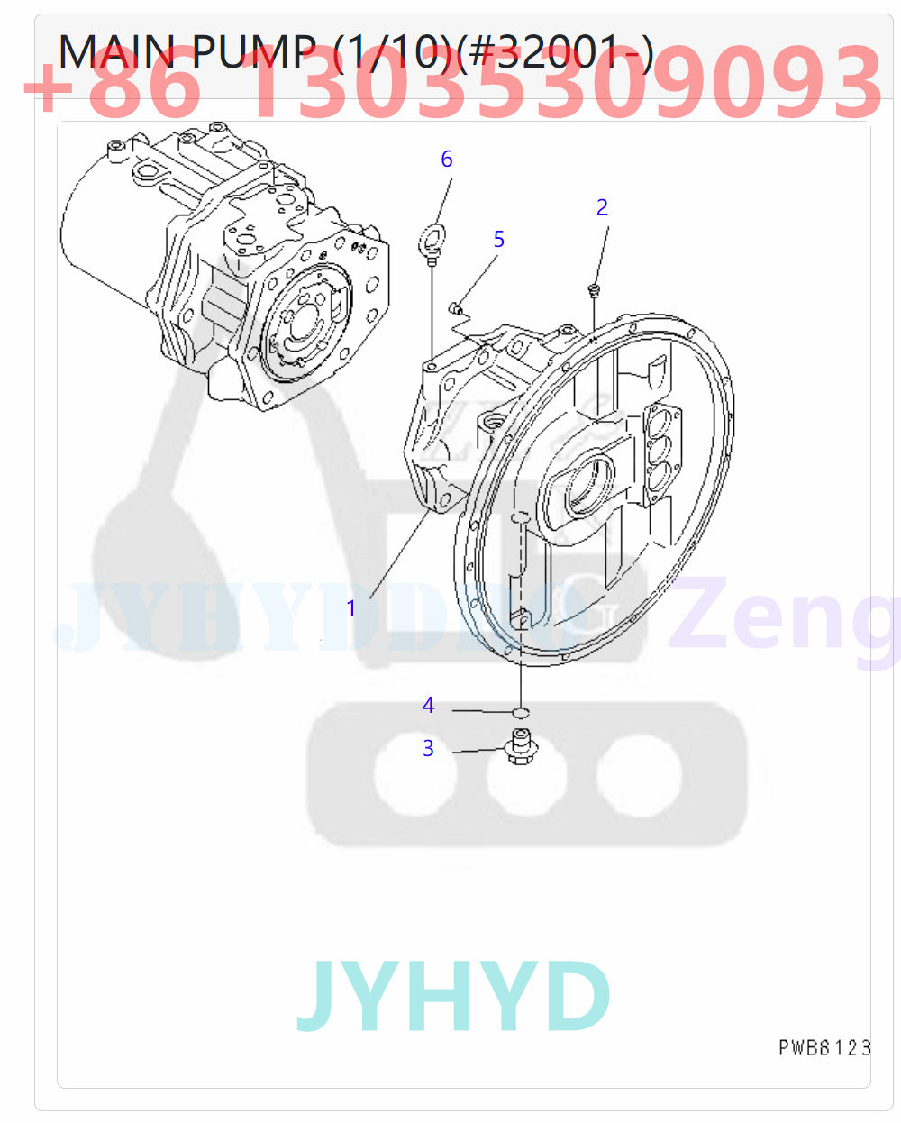 KOMATSU 708-2H-00191 708-2H-01121 HYDRAULIC MAIN PUMP ROTARY GROUP AND SPARE PARTS