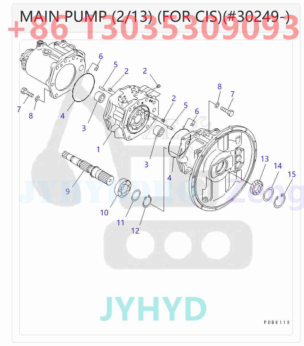KOMATSU  PC400-6 PC400-6C PC400-6Z PC400LC-6 PC400LC-6Z EXCAVATOR 708-2H-00150 708-2H-00350 708-2H-01150 HYDRAULIC PUMP ROTARY GROUP AND SPARE PARTS