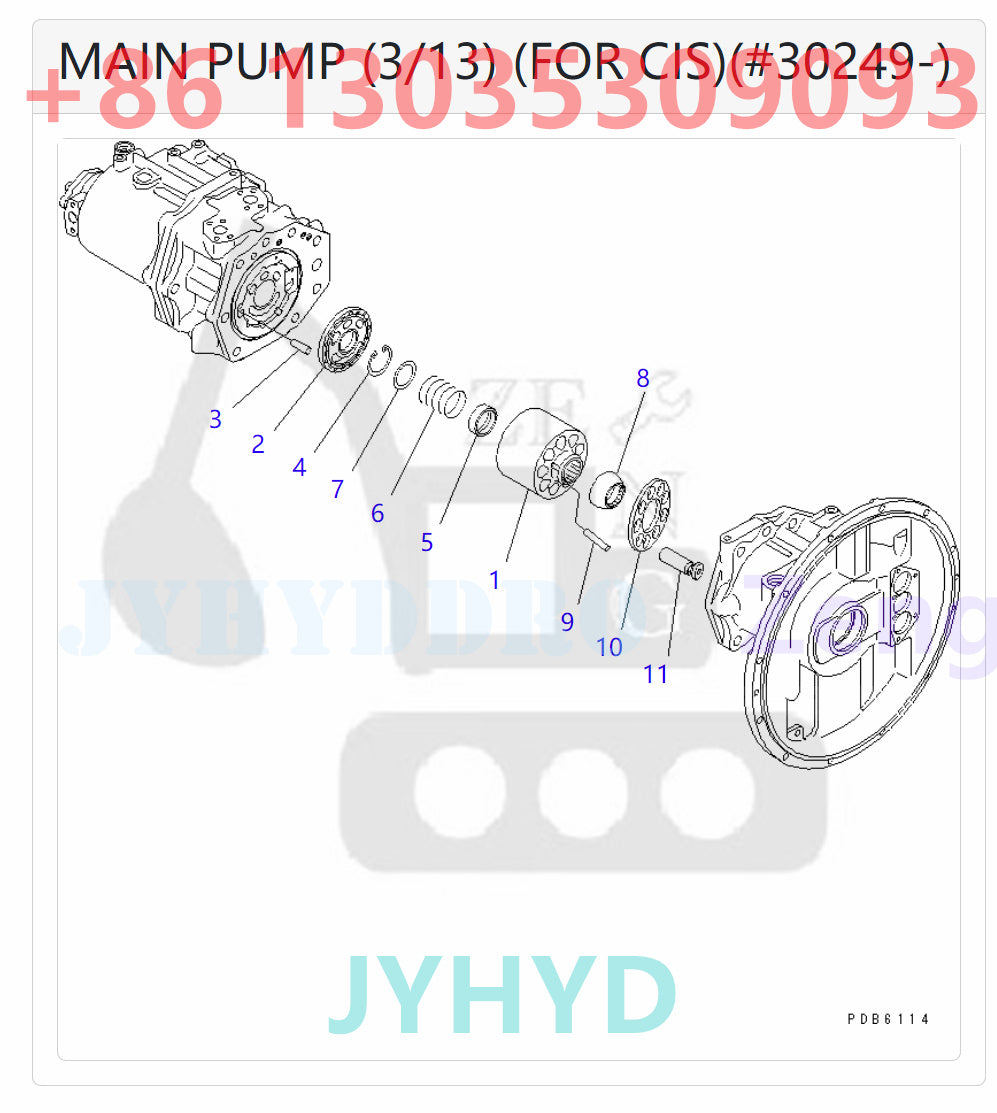 KOMATSU  PC400-6 PC400-6C PC400-6Z PC400LC-6 PC400LC-6Z EXCAVATOR 708-2H-00150 708-2H-00350 708-2H-01150 HYDRAULIC PUMP ROTARY GROUP AND SPARE PARTS