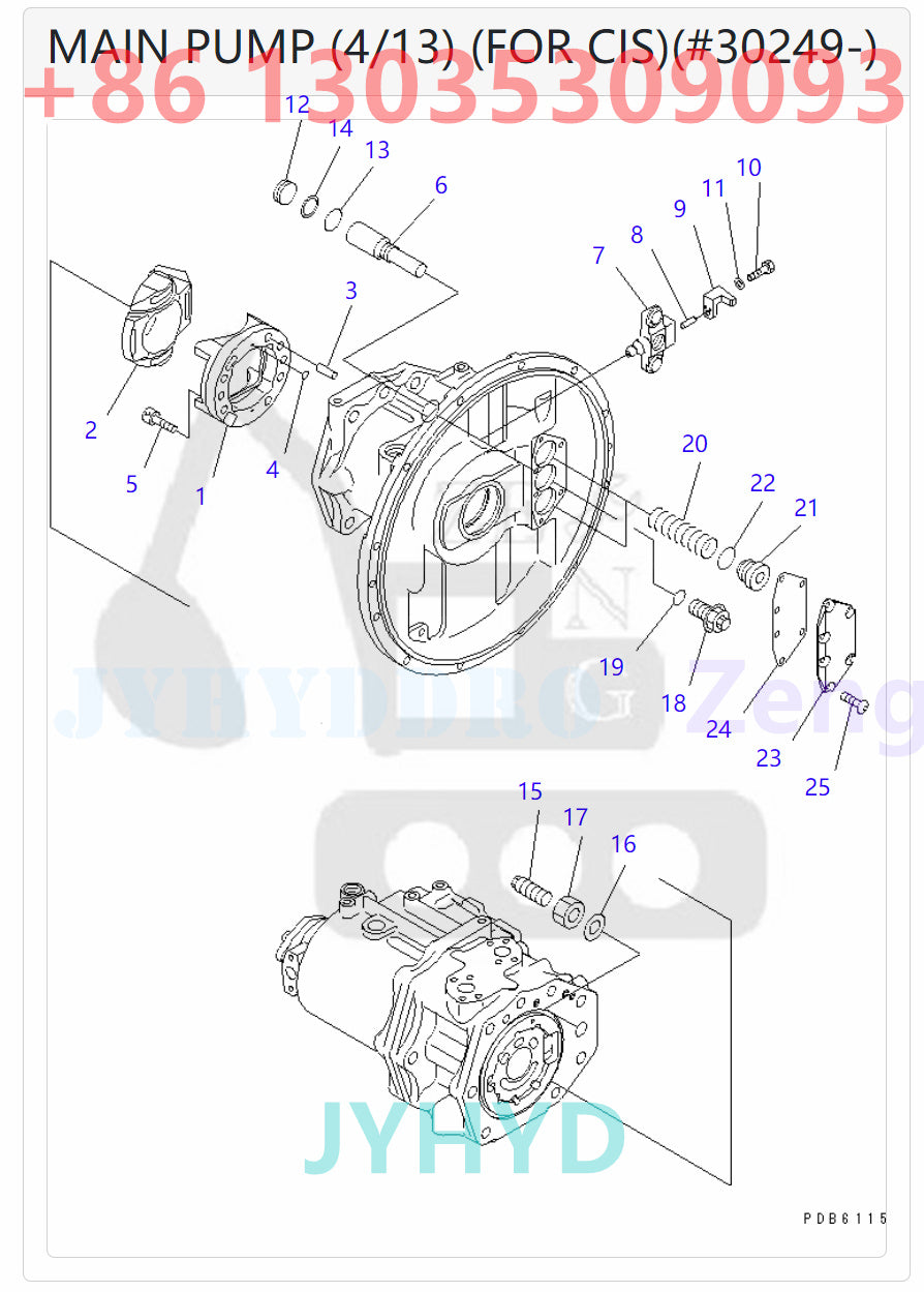 KOMATSU  PC400-6 PC400-6C PC400-6Z PC400LC-6 PC400LC-6Z EXCAVATOR 708-2H-00150 708-2H-00350 708-2H-01150 HYDRAULIC PUMP ROTARY GROUP AND SPARE PARTS