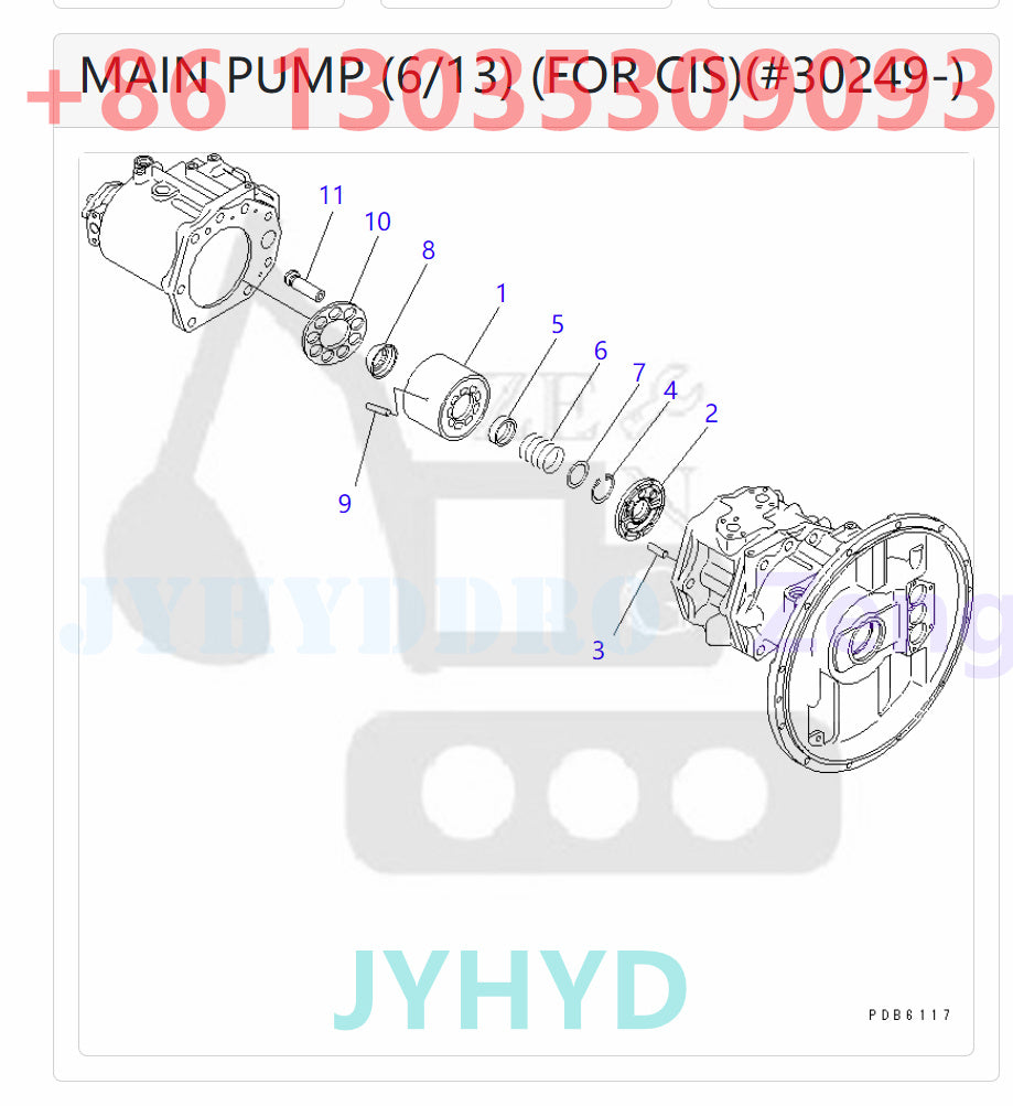 KOMATSU  PC400-6 PC400-6C PC400-6Z PC400LC-6 PC400LC-6Z EXCAVATOR 708-2H-00150 708-2H-00350 708-2H-01150 HYDRAULIC PUMP ROTARY GROUP AND SPARE PARTS