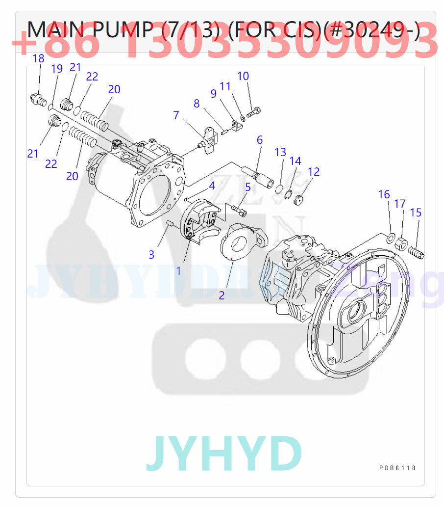KOMATSU  PC400-6 PC400-6C PC400-6Z PC400LC-6 PC400LC-6Z EXCAVATOR 708-2H-00150 708-2H-00350 708-2H-01150 HYDRAULIC PUMP ROTARY GROUP AND SPARE PARTS