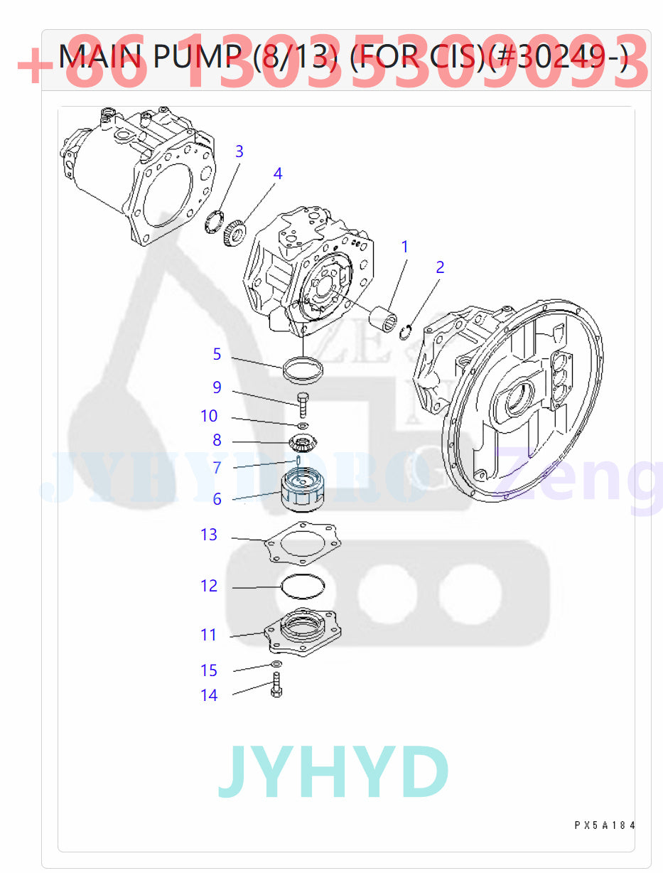 KOMATSU  PC400-6 PC400-6C PC400-6Z PC400LC-6 PC400LC-6Z EXCAVATOR 708-2H-00150 708-2H-00350 708-2H-01150 HYDRAULIC PUMP ROTARY GROUP AND SPARE PARTS