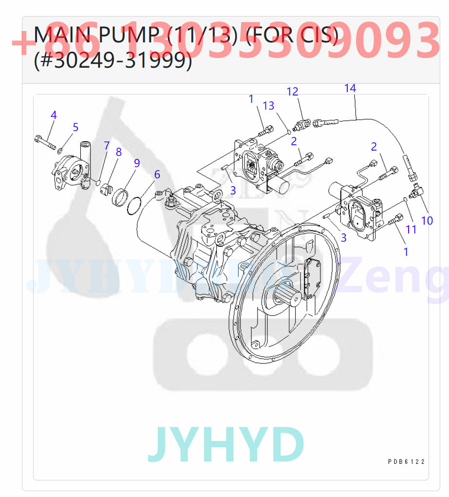 KOMATSU  PC400-6 PC400-6C PC400-6Z PC400LC-6 PC400LC-6Z EXCAVATOR 708-2H-00150 708-2H-00350 708-2H-01150 HYDRAULIC PUMP ROTARY GROUP AND SPARE PARTS