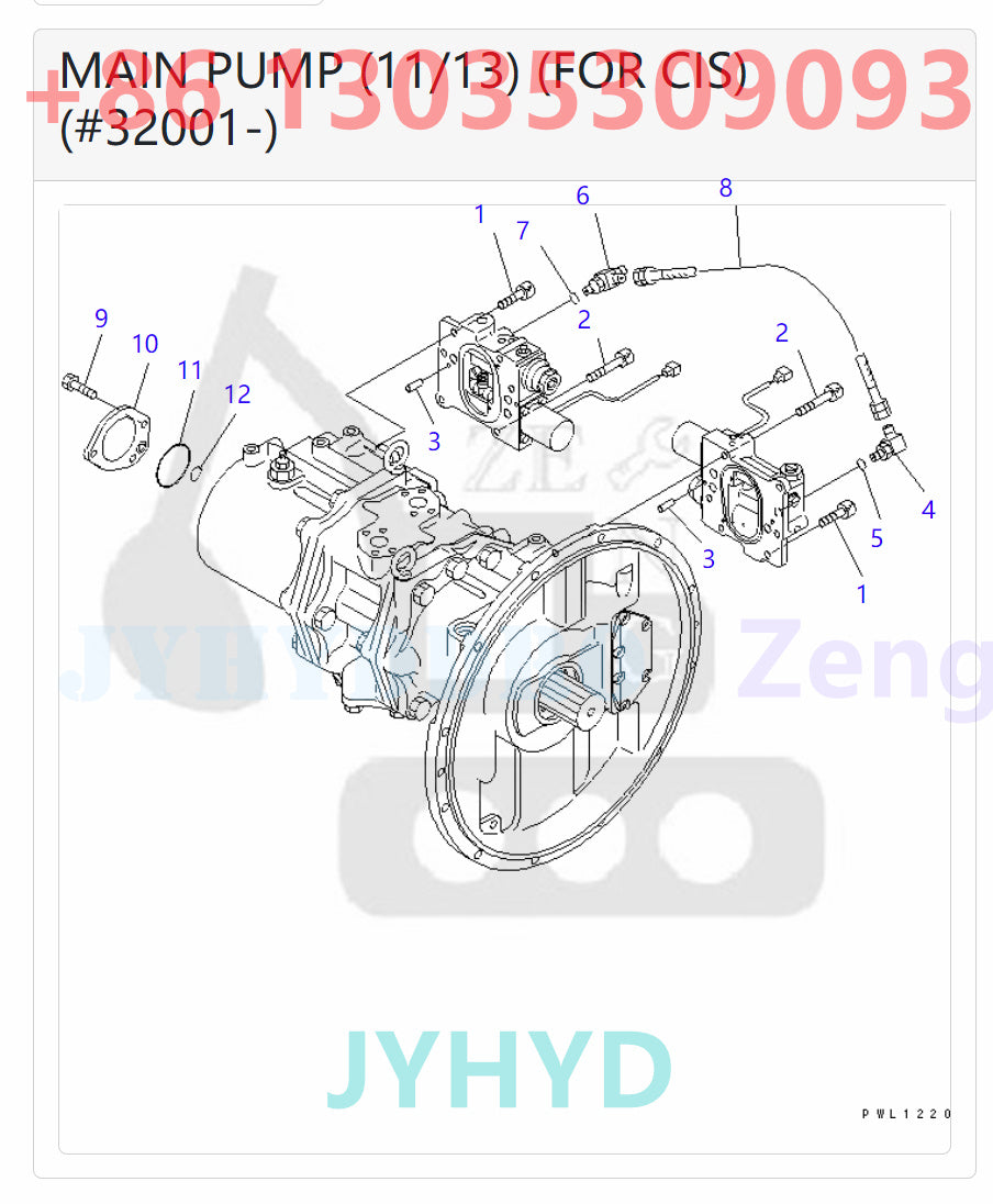 KOMATSU  PC400-6 PC400-6C PC400-6Z PC400LC-6 PC400LC-6Z EXCAVATOR 708-2H-00150 708-2H-00350 708-2H-01150 HYDRAULIC PUMP ROTARY GROUP AND SPARE PARTS